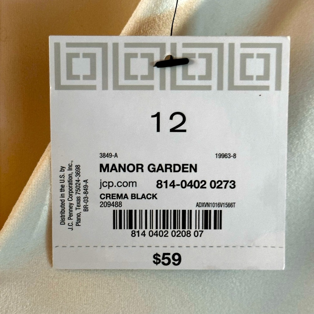 NWT Liz Claiborne Career Color block sheath sleeveless dress size 12 black ivory - Picture 5 of 5